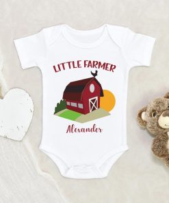 Cute Boys Onesie - Boho Baby Onesie - Little Farmer Personalized Onesie - Baby Shower Gift - Customized Onesie - Custom Baby Clothes NW0112 0-3 Months Official ONESIE Merch