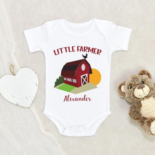 Cute Boys Onesie - Boho Baby Onesie - Little Farmer Personalized Onesie - Baby Shower Gift - Customized Onesie - Custom Baby Clothes NW0112 0-3 Months Official ONESIE Merch