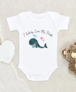 Cute Father's Day Onesie - I Whaley Love My Daddy Onesie - Cute Father's Day Baby Clothes - Funny Father's Day Onesie NW0112 0-3 Months Official ONESIE Merch