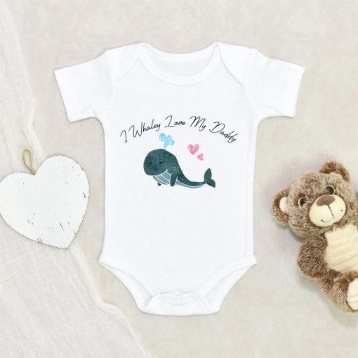Cute Father's Day Onesie - I Whaley Love My Daddy Onesie - Cute Father's Day Baby Clothes - Funny Father's Day Onesie NW0112 0-3 Months Official ONESIE Merch
