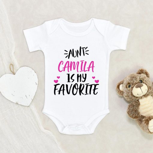 Custom Girl Name Onesie - Personalized Baby Shower Gift - My Aunt Is My Favorite Onesie - Personalized Girl Baby Onesie NW0112 0-3 Months Official ONESIE Merch