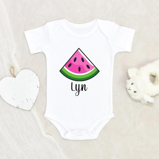 Cute Newborn Personalization Onesie - Watermelon Custom Baby Onesie - Cute Newborn Gift Baby Onesie - Custom Onesie NW0112 0-3 Months Official ONESIE Merch