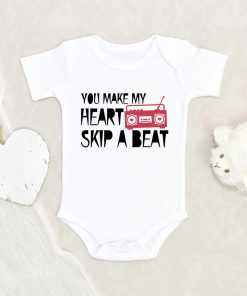 Cute Valentines Day Onesie - You Make My Heart Skip A Beat Baby Onesie - Cute Baby Onesie NW0112 0-3 Months Official ONESIE Merch