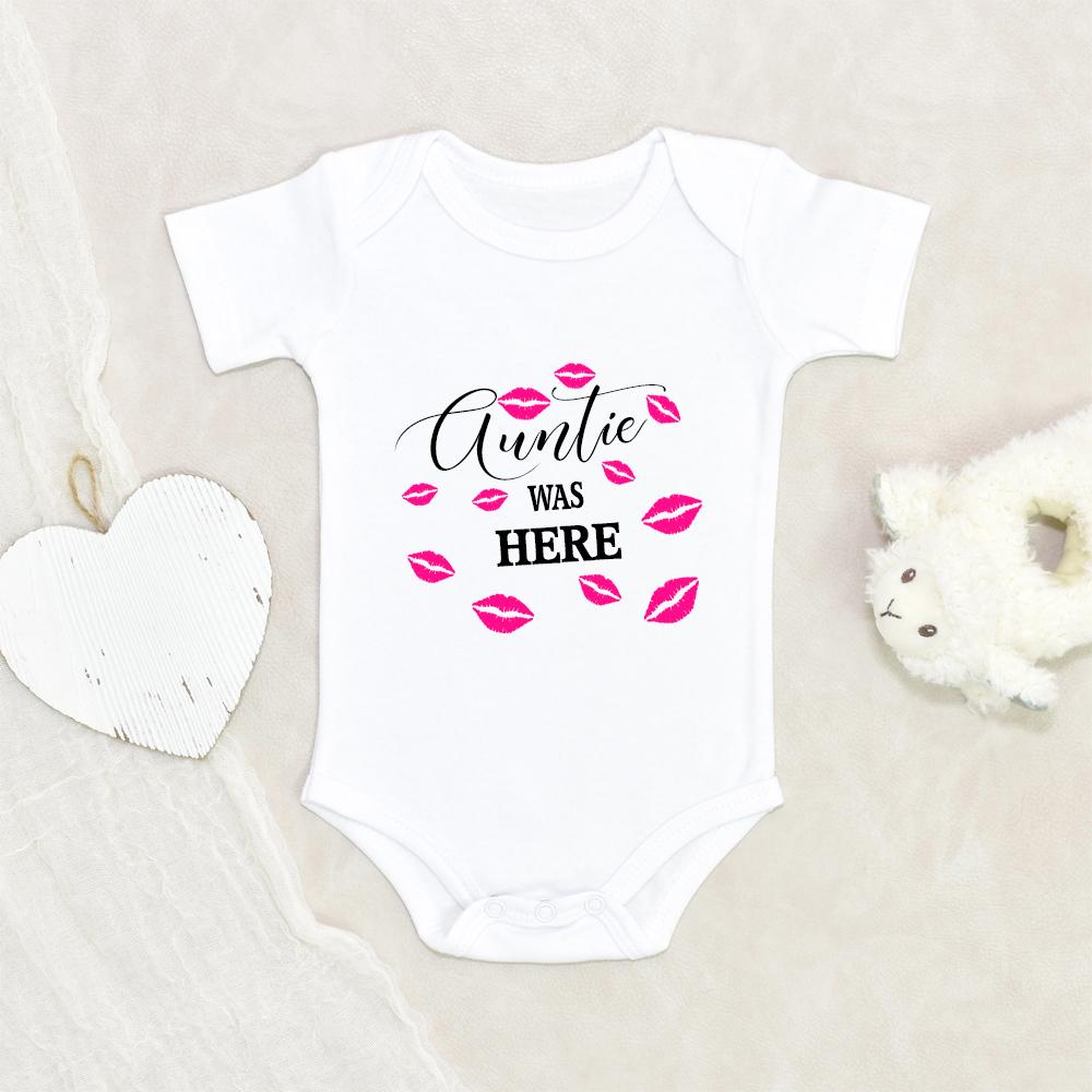 Auntie Baby Onesie - Auntie Kisses Baby Onesie - Cute Baby Clothes - Auntie Was Here Onesie NW0112 0-3 Months Official ONESIE Merch