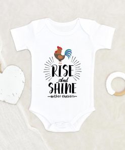 Cow Baby Boy Shower Gift - Country Baby Clothes - Rooster Rise and Shine Mother Cluckers Onesie - Baby Boy Farm Onesie NW0112 0-3 Months Official ONESIE Merch