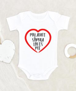 Heart Onesie - Boho Baby Onesie - Funny Onesie - My Aunt Loves Me Personalized Onesie - Auntie Gift - Customized Baby Clothes NW0112 0-3 Months Official ONESIE Merch