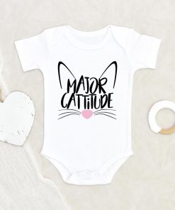 Cute Baby Onesie - Funny Baby Onesie - "Major Cattitude" - Baby Onesie Baby Onesie - Cat Onesie NW0112 0-3 Months Official ONESIE Merch