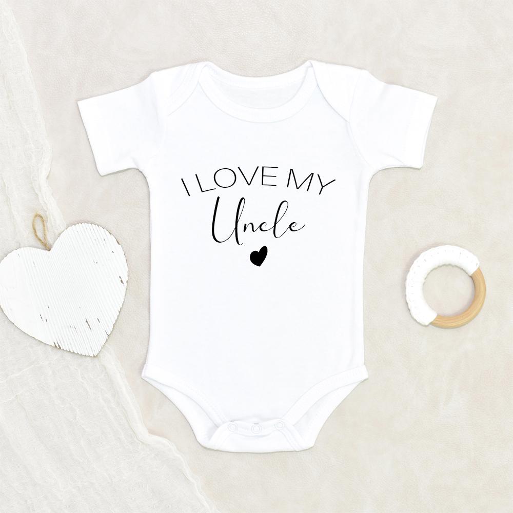 Cute I Love My Uncle Onesie - Uncle Baby Onesie - Uncle Baby Clothes NW0112 0-3 Months Official ONESIE Merch