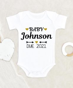 Custom Baby Onesie - Pregnancy Announcement Onesie - Personalized Due 2021 Onesie - Personalized Baby Onesie NW0112 0-3 Months Official ONESIE Merch