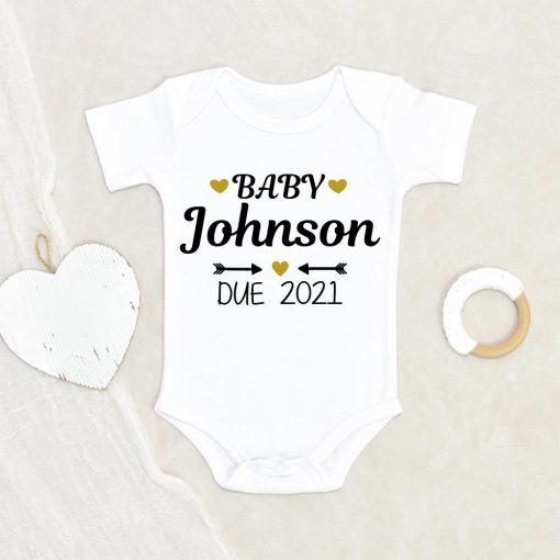 Custom Baby Onesie - Pregnancy Announcement Onesie - Personalized Due 2021 Onesie - Personalized Baby Onesie NW0112 0-3 Months Official ONESIE Merch