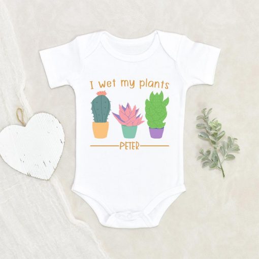 Funny Onesie - Succulent Cactus Onesie - I Wet My Plants Onesie - Funny Plant Onesie - Baby Shower Gift - Cute Baby Clothes NW0112 0-3 Months Official ONESIE Merch