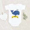 Baby Shower Gift - Whale Personalized Baby Boy Onesie - Custom Name Onesie - Cute Boho Baby Clothes - Baby Boy Gift NW0112 0-3 Months Official ONESIE Merch