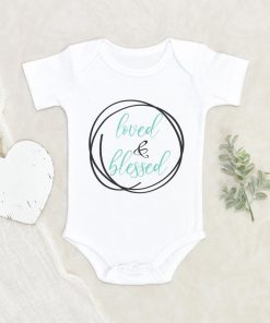 Loved and Blessed Onesie - Baby Boy Loved Onesie - Religious Boy Clothes NW0112 0-3 Months Official ONESIE Merch