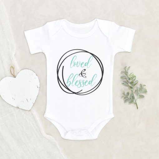 Loved and Blessed Onesie - Baby Boy Loved Onesie - Religious Boy Clothes NW0112 0-3 Months Official ONESIE Merch