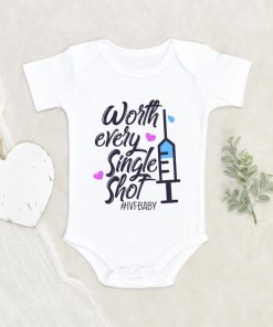 IVF Baby Onesie - Cute In Vitro Fertilization Baby Clothes - Worth Every Shot Onesie NW0112 0-3 Months Official ONESIE Merch