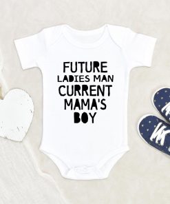 Future Ladies Man Current Mama's Boy Onesie - Cute Mother's Day Onesie - Mother's Day Baby Clothes NW0112 0-3 Months Official ONESIE Merch