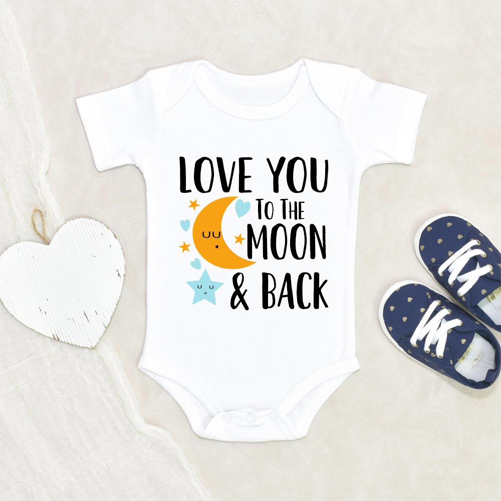 Cute Baby Clothes - Love You To The Moon And Back Onesie - Moon Baby Onesie - Baby Onesie- Baby Clothes NW0112 0-3 Months Official ONESIE Merch