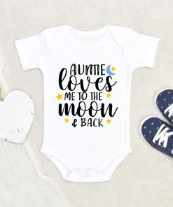 Auntie Baby Onesie - My Auntie Loves Me To The Moon And Back Onesie - Aunt Baby Clothes NW0112 0-3 Months Official ONESIE Merch