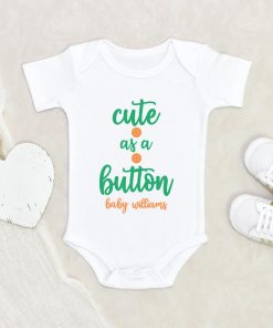 Baby Shower Gift - Hospital Baby Gift - Cute As A button Gender Neutral Onesie - Cute Baby Gift NW0112 0-3 Months Official ONESIE Merch