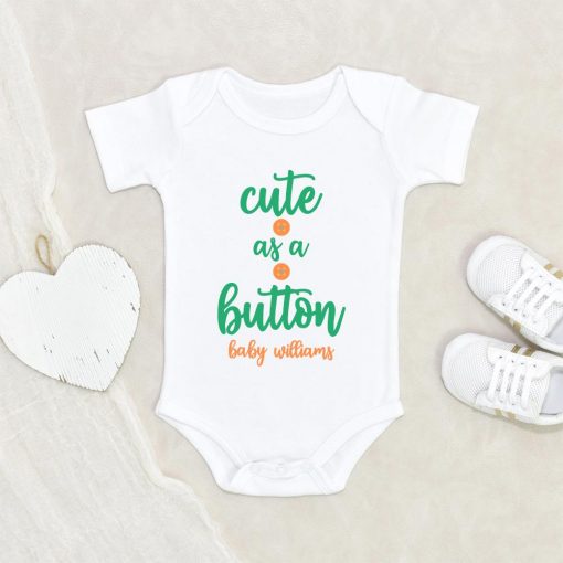 Baby Shower Gift - Hospital Baby Gift - Cute As A button Gender Neutral Onesie - Cute Baby Gift NW0112 0-3 Months Official ONESIE Merch