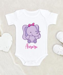 Elephant Onesie – Cute Baby Onesie - Baby Elephant Onesie – Personalized Elephant Baby Onesie – Elephant Baby Shower Gift NW0112 0-3 Months Official ONESIE Merch
