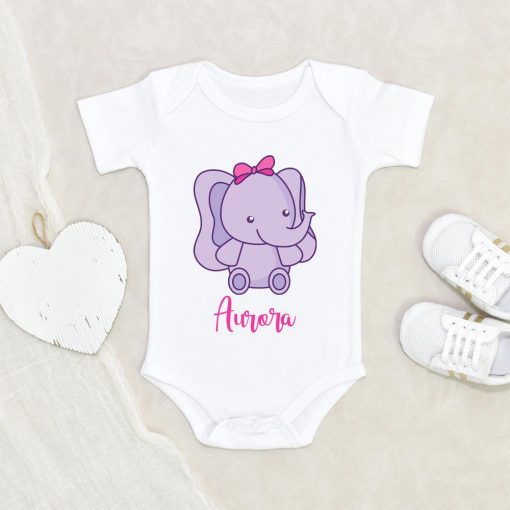Elephant Onesie – Cute Baby Onesie - Baby Elephant Onesie – Personalized Elephant Baby Onesie – Elephant Baby Shower Gift NW0112 0-3 Months Official ONESIE Merch