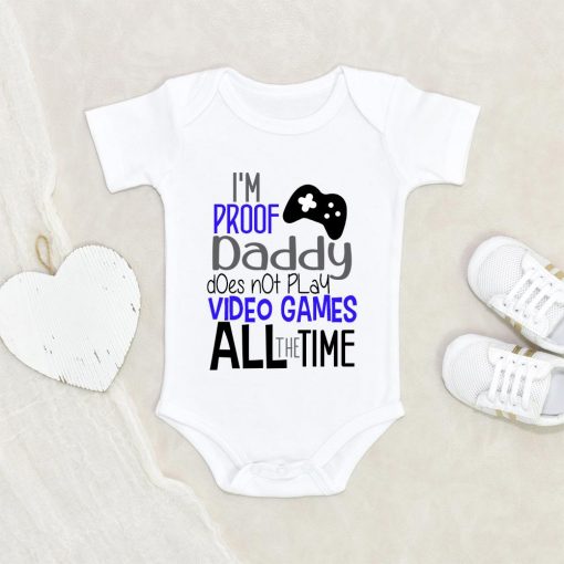 I'm Proof Video Games Onesie - Cute Dad Baby Clothes - Funny Daddy Onesie NW0112 0-3 Months Official ONESIE Merch