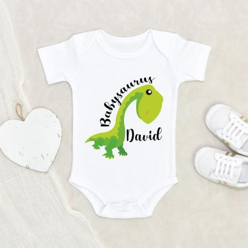 Funny Baby Clothes - Boho Baby Onesie - Boy Name Onesie - Babysaurus Baby Name Personalized Onesie - Customized Onesie - Cute Onesie NW0112 0-3 Months Official ONESIE Merch