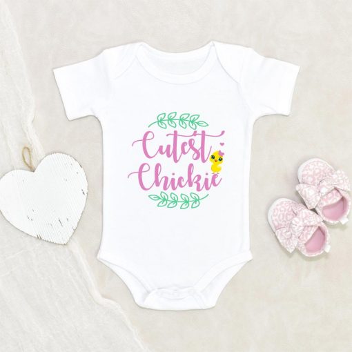 Cutest Chickie Onesie - Cute Easter Baby Girl Gift - Cute Easter Baby Girl Onesie NW0112 0-3 Months Official ONESIE Merch