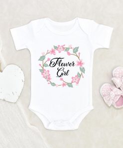 Flower Girl Baby Clothes - Flower Girl Onesie - Cute Floral Wreath Baby Onesie NW0112 0-3 Months Official ONESIE Merch