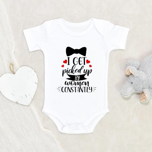 Funny Baby Boy Onesie - I Get Picked Up By Women Constantly Onesie - Funny Baby Shower Gift NW0112 0-3 Months Official ONESIE Merch