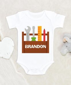 Baby Boy Clothes - Baby Shower Gift - Custom Name Tools Onesie - Construction Tools Personalized Onesie NW0112 0-3 Months Official ONESIE Merch