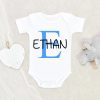 Custom Name Onesie - Personalized Baby Clothes - Blue Personalized Baby Boy Name Onesie - Boy Coming Home Onesie NW0112 0-3 Months Official ONESIE Merch
