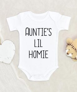 Baby Shower Gift - Auntie's Lil' Homie Baby Onesie - Funny Aunt Baby Clothes - Niece/Nephew Baby Onesie - Cute Auntie Baby Onesie NW0112 0-3 Months Official ONESIE Merch