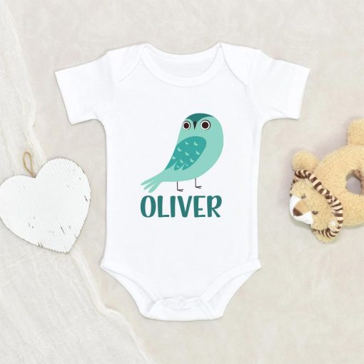 Cute Boys Onesie - Baby Owl Onesie - Baby Boy Onesie - Blue Owl Personalized Onesie - Custom Baby Clothes - Baby Shower Gift - Boho Baby Onesie NW0112 0-3 Months Official ONESIE Merch