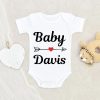 Custom Last Name Onesie - Personalized Unisex Baby Onesie - Baby Shower Gift - Lovely Baby Gift NW0112 0-3 Months Official ONESIE Merch