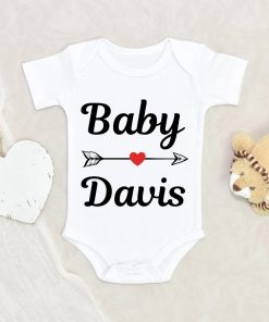 Custom Last Name Onesie - Personalized Unisex Baby Onesie - Baby Shower Gift - Lovely Baby Gift NW0112 0-3 Months Official ONESIE Merch