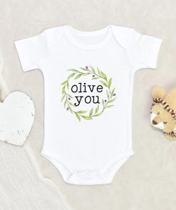 Food Pun Onesie - Cute Olive Baby Onesie - Baby Clothes - Loved Baby - Olive You Baby Onesie NW0112 0-3 Months Official ONESIE Merch