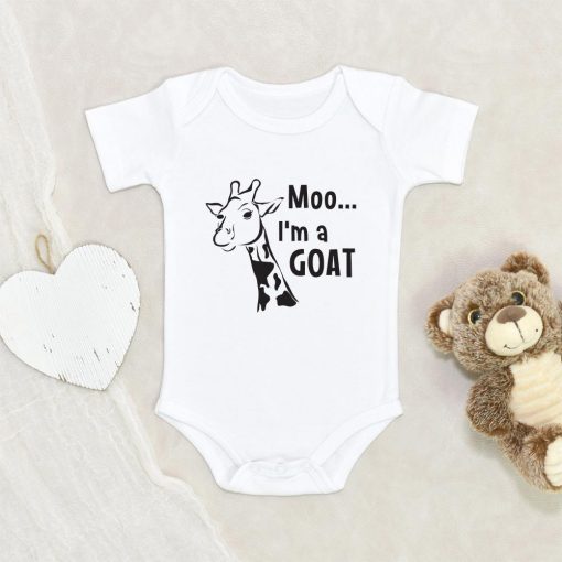 Giraffe Baby Clothes - Funny Giraffe Baby Onesie - Moo I'm A Goat Baby Onesie - Animal Baby Onesie - Giraffe Baby Onesie NW0112 0-3 Months Official ONESIE Merch