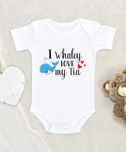 Animal Baby Onesie - Cute Whale Baby Onesie - I Whaley Love My Tia Baby Onesie - Tia Baby Clothes - Cute Baby Onesie NW0112 0-3 Months Official ONESIE Merch