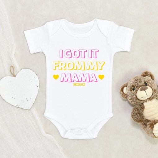 Funny Onesie - Personalized Girl Onesie - Funny Girl Onesie - I got it From My Mama Onesie - Baby Girl Clothes NW0112 0-3 Months Official ONESIE Merch