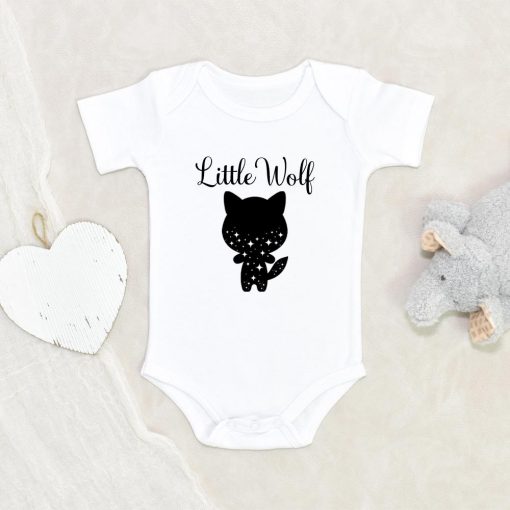 Boho Wolf Baby Onesie - Wolf Baby Clothes - Little Wolf Boho Onesie - Pregnancy Announcement Onesie NW0112 0-3 Months Official ONESIE Merch