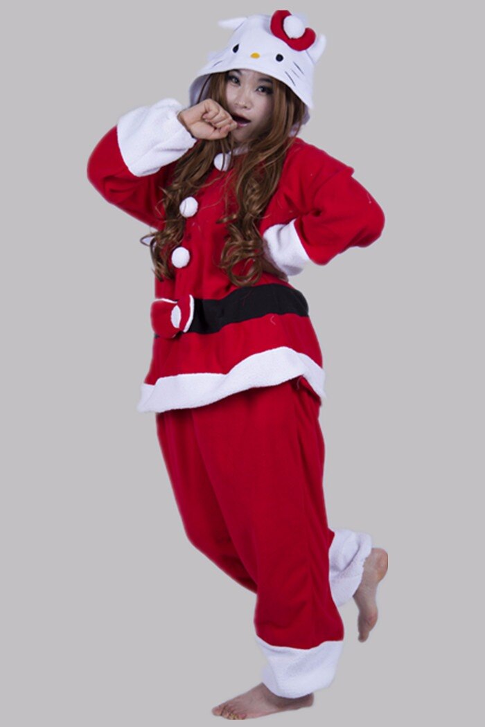 Premium Santa Hello Kitty Onesie | Onesieful OF0112 Small (Height 148-160 CM / 4'10 -5'3) Official ONESIE Merch
