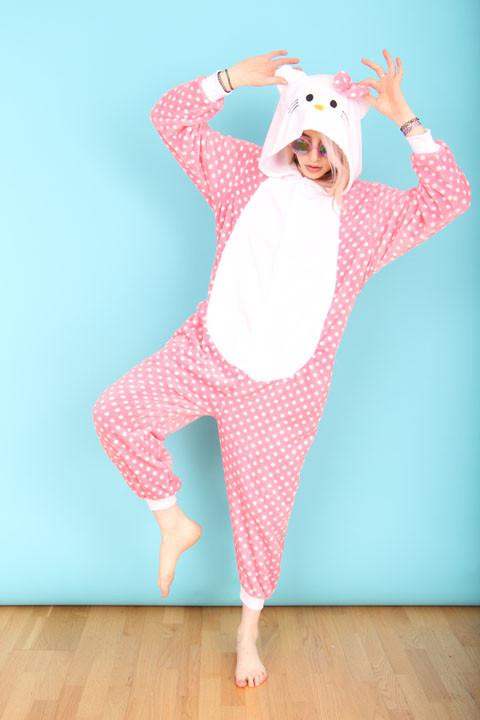 Oh Baby Pink Polka Dot Hello Kitty Onesie | Onesieful OF0112 Small (Height 148-160 CM / 4'10-5'3) Official ONESIE Merch