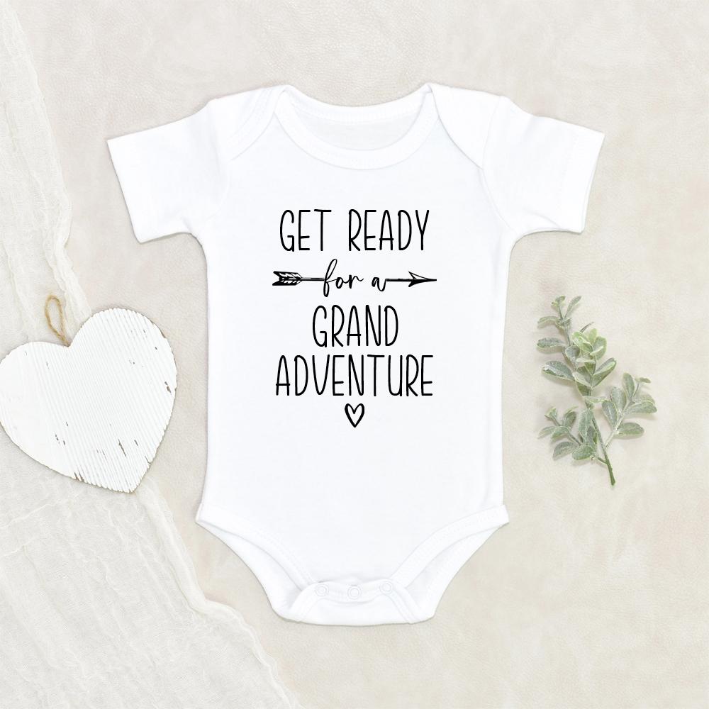 Grandparents Announcement Onesie - New Baby Onesie - Get Ready For A Grand Adventure Onesie - Cute Baby Clothes - Gift For Grandma - Gift For Grandpa NW0112 0-3 Months Official ONESIE Merch