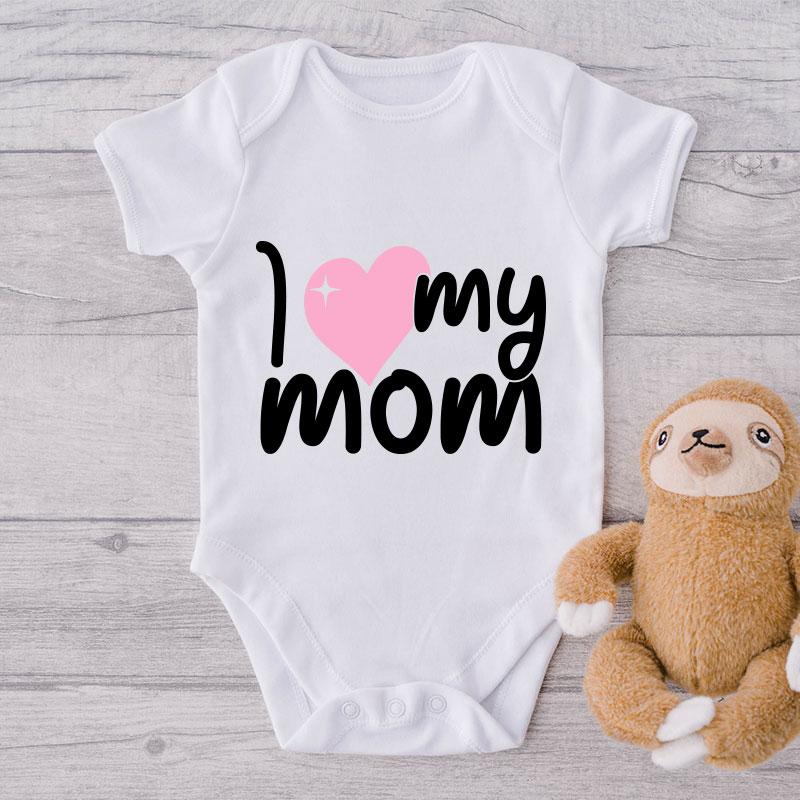 I 💗 My Mom-Onesie-Best Gift For Babies-Adorable Baby Clothes-Clothes For Baby-Best Gift For Papa-Best Gift For Mama-Cute Onesie NW0112 0-3 Months Official ONESIE Merch