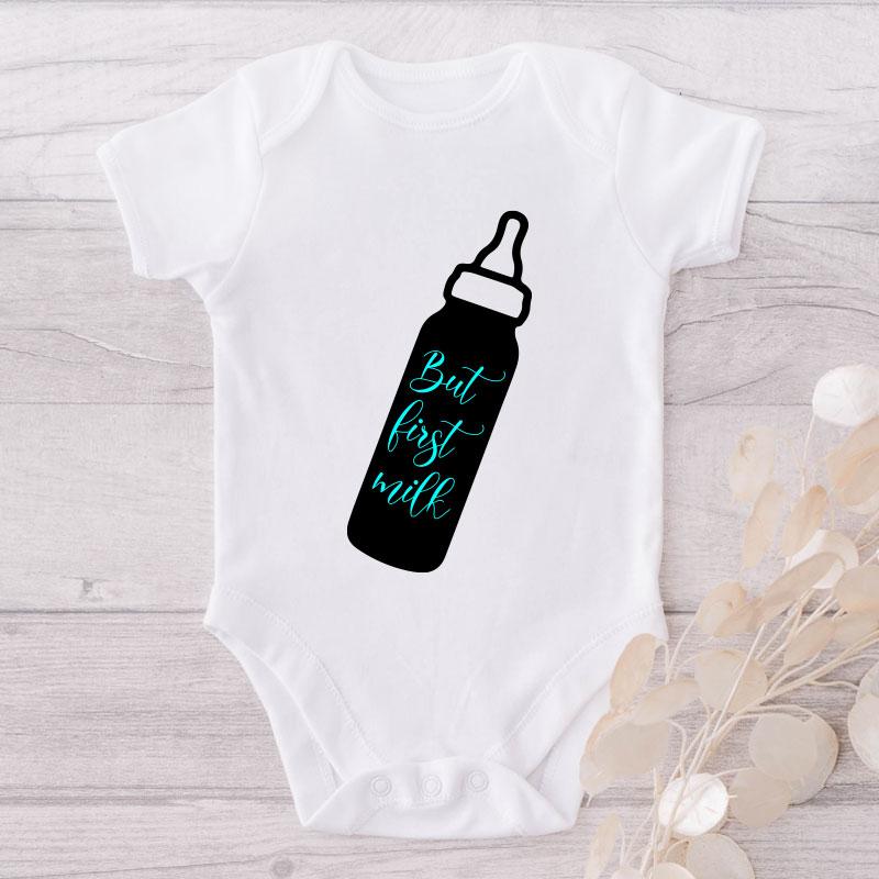 But First Milk-Onesie-Best Gift For Babies-Adorable Baby Clothes-Clothes For Baby-Best Gift For Papa-Best Gift For Mama-Cute Onesie NW0112 0-3 Months Official ONESIE Merch