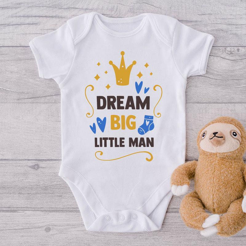 Dream Big Little Man Onesie - Funny Dream Big Little Man Onesie - Cute Onesie - Unique Baby Gift - Unisex Baby Gift - Funny Baby Clothes NW0112 0-3 Months Official ONESIE Merch