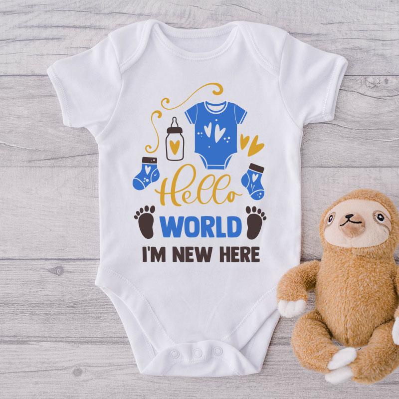 Hello World I'm New Here Onesie - Cute Onesie for Babies - Best Onesies for Babies -Best Gift for Babies - Adorable Baby Clothes NW0112 0-3 Months Official ONESIE Merch