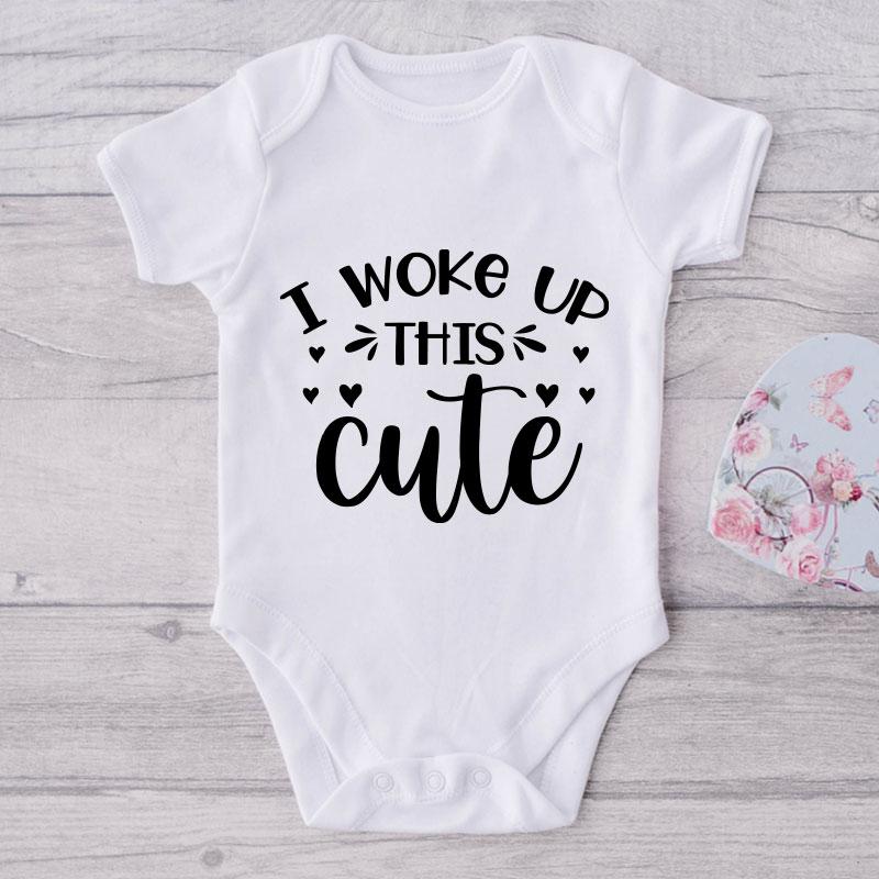 I  Woke Up This Cute- Funny Onesie-Best Gift For Babies-Adorable Baby Clothes-Clothes For Baby-Best Gift For Papa-Best Gift For Mama-Cute Onesie NW0112 0-3 Months Official ONESIE Merch